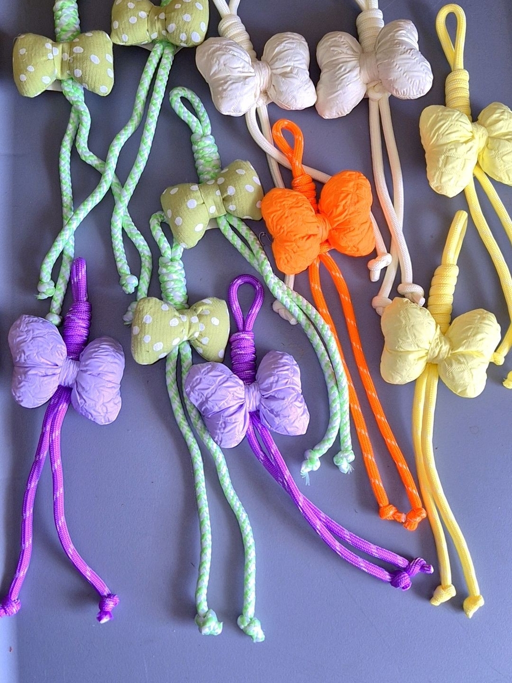 Colorful Bow Cord Accessories - Yellow, Purple, Green, Orange, Cream
